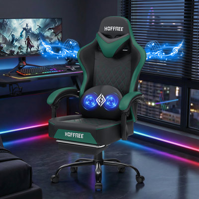 Fauteuil inclinable et ergonomique en similicuir avec haut-parleurs Bluetooth