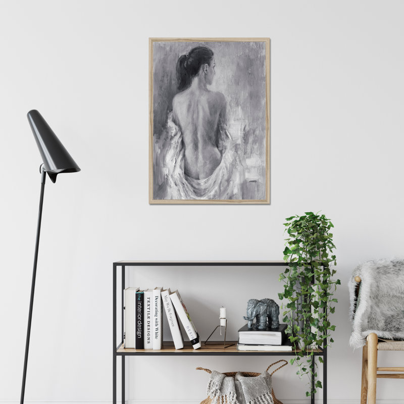 Draped Figure I by Ethan Harper - Painting, 50cm H x 34cm W, Natural Wood Framed Paper Print
