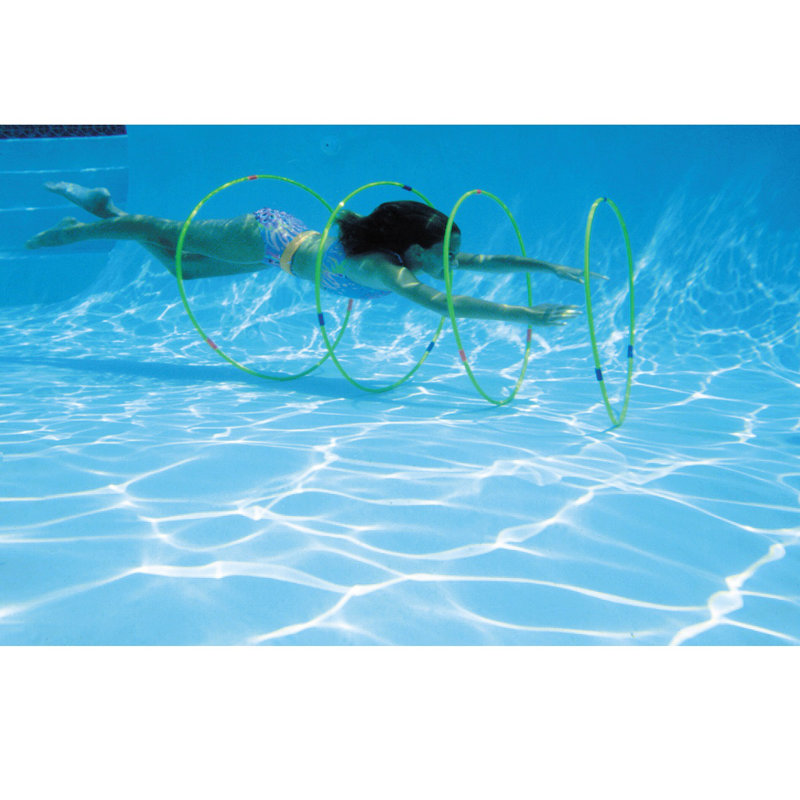 Ensemble de 4 cerceaux de slalom rose, jaune et bleu pour piscine 30 "