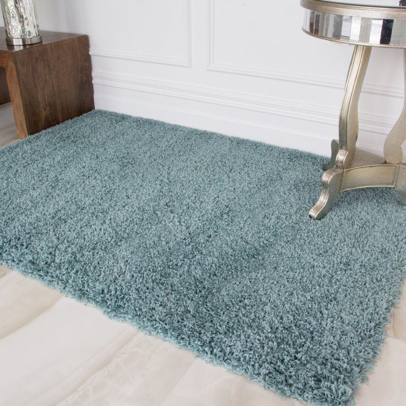 Esterly Shaggy Duck Egg Blue Rug, Rectangle 110 x 160cm