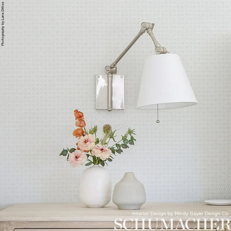 Prescott Diamond Wallpaper, Mist
