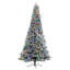Sapin de Noël artificiel floqué avec lumières multicolores-618898356