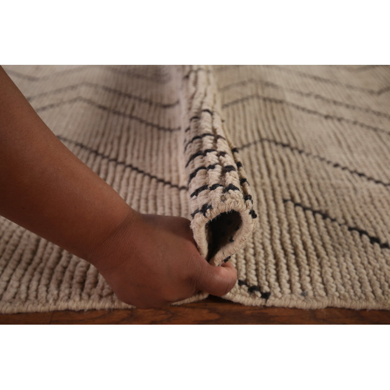 Tapis marocain en laine terre moderne 8 x 11