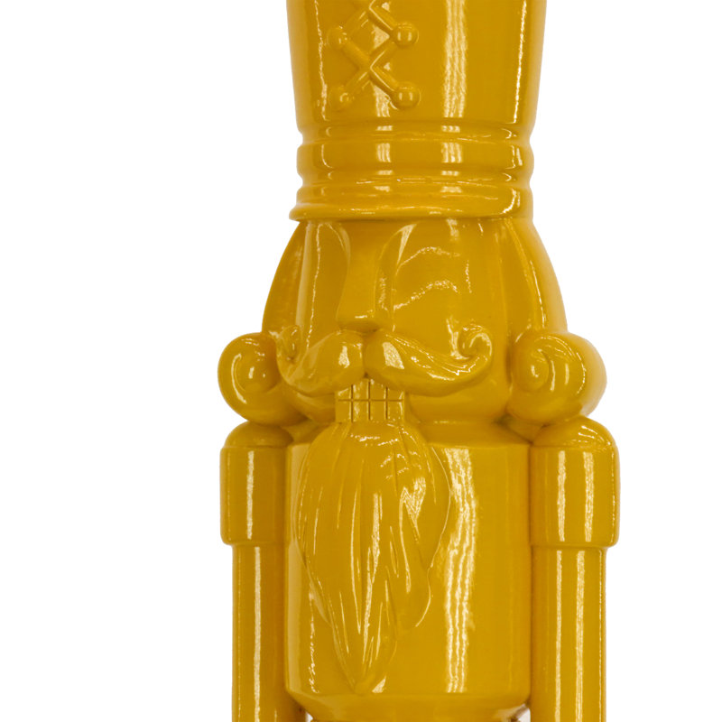 10" Yellow Resin Nutcracker Stocking Holder