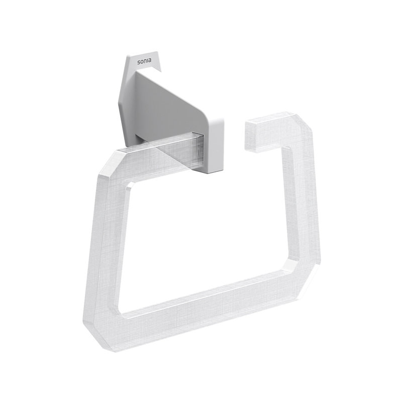 Tabares Towel Ring, White/Clear