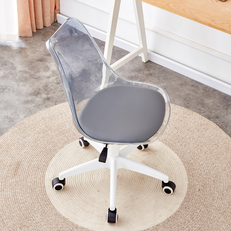 Chaise et bureau de bureau moderne Smoke, chaise rotative réglable à 360 °, Gris, Clair