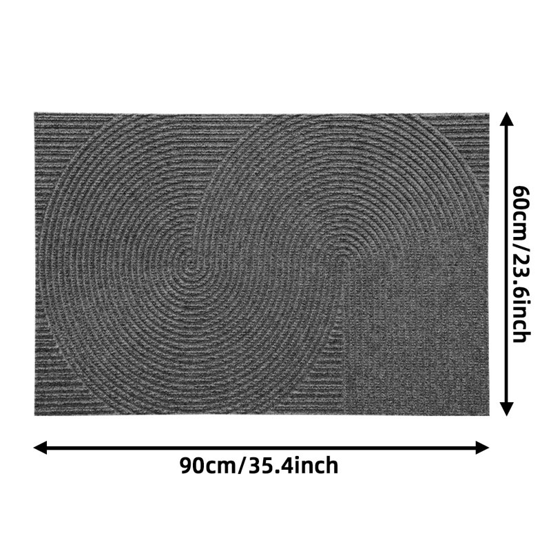 Tapis de porte antidérapant à profil bas, L 24 po x L 36 po, Gris foncé