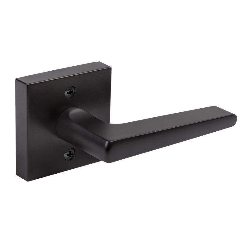 Faux levier de porte simple avec rosette carrée Livia, Noir mat