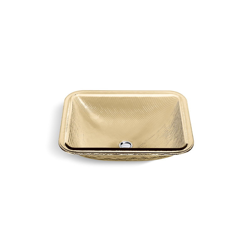 Yepsen Glass Undermount Bathroom Sink, Gold Translucent