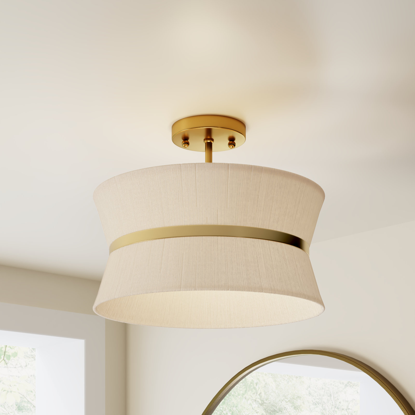 Abbington 2 Light Rope Flush Mount