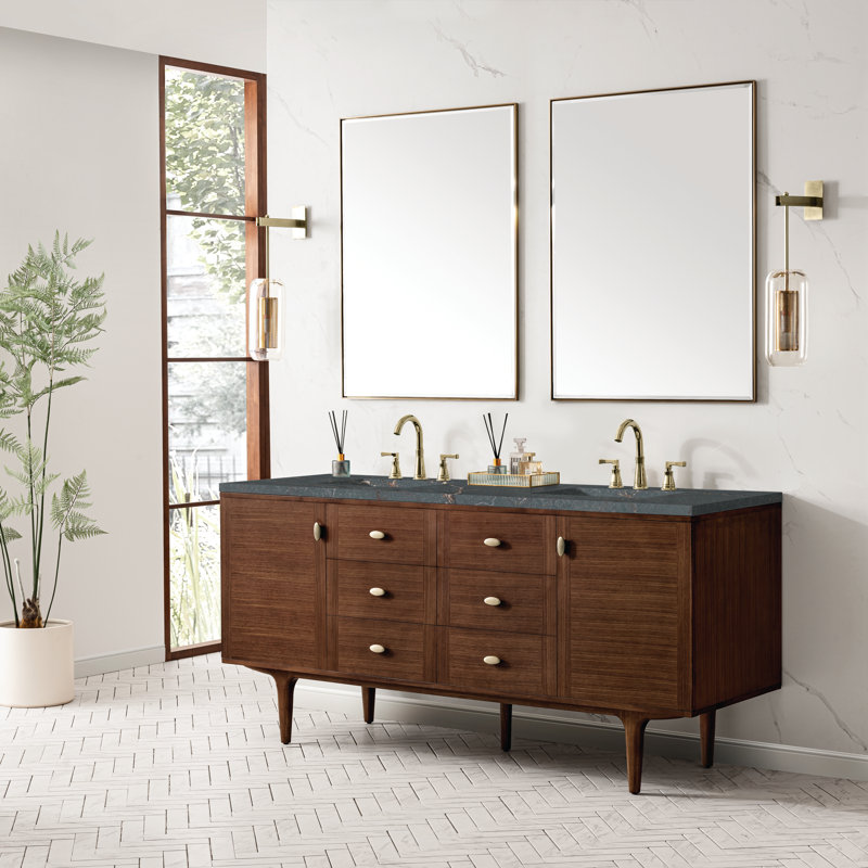 Amberly 72'' W Double Vanity, Parisien Bleu, 8" Widespread