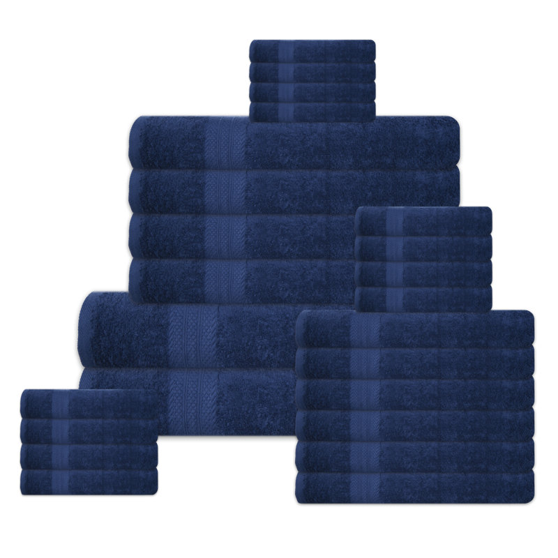 Serviettes de bain en tissu éponge (paquet de 24), Denim