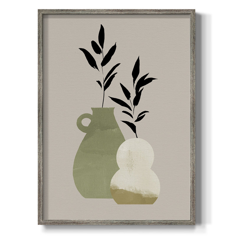 «Simple Bud Vases II», reproduction encadrée - bois massif, H 21 po x l 17 po