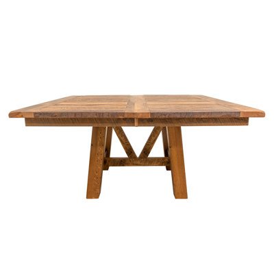 Hawthorne Reclaimed Wood Square Extendable Dining Table , 72"x72" , Natural stain , 2 Middle Leaves