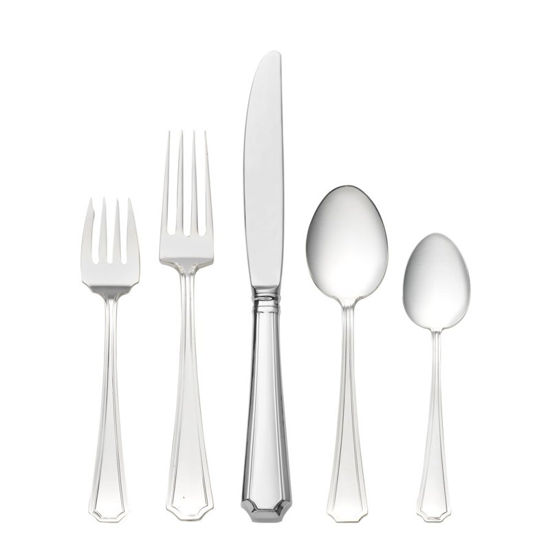 Ensemble de couverts en argent sterling 5 pièces Fairfax, service pour 1 personne