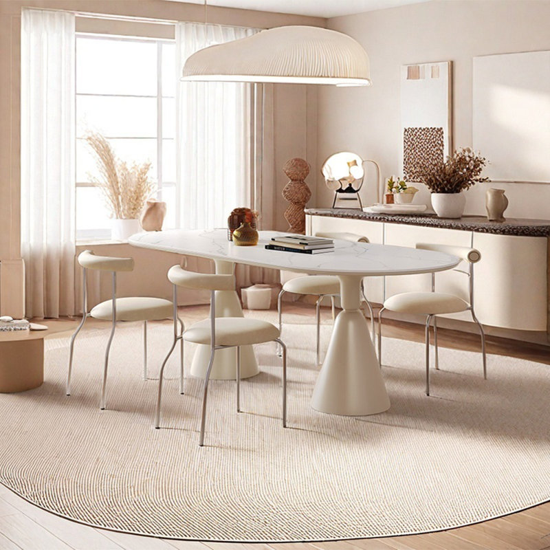 Ensemble de table de salle à manger ovale, H 29,52 po x L 70,86 po x l 35,43 po