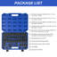 Ensemble d'outils pneumatiques et d'accessoires, 67 pièces, ensembles longs et courts, ensembles courts universels, tiges d'extension, connecteurs universels pneumatiques, clés à cliquet, raccords rapides - noir, bleu