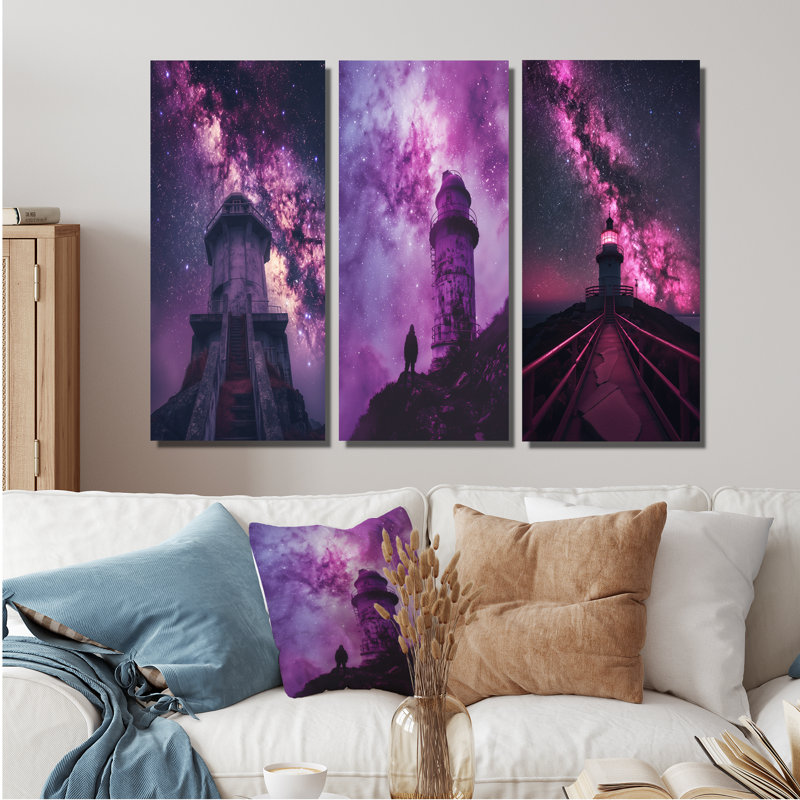 Étoile mauve I - Exploration de l'espace mauve, collection d'impressions sur toile, Toile tendue, H 28 po x l 36 po