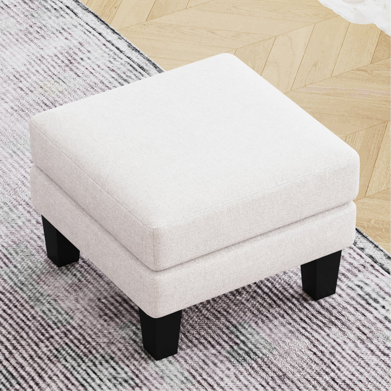 Banc et repose-pieds pour couloir, siège en mousse épaisse, revêtement 100%, ensemble de pieds et tabouret de support polyvalent en bois massif, housse, support pour les jambes, procédure simple