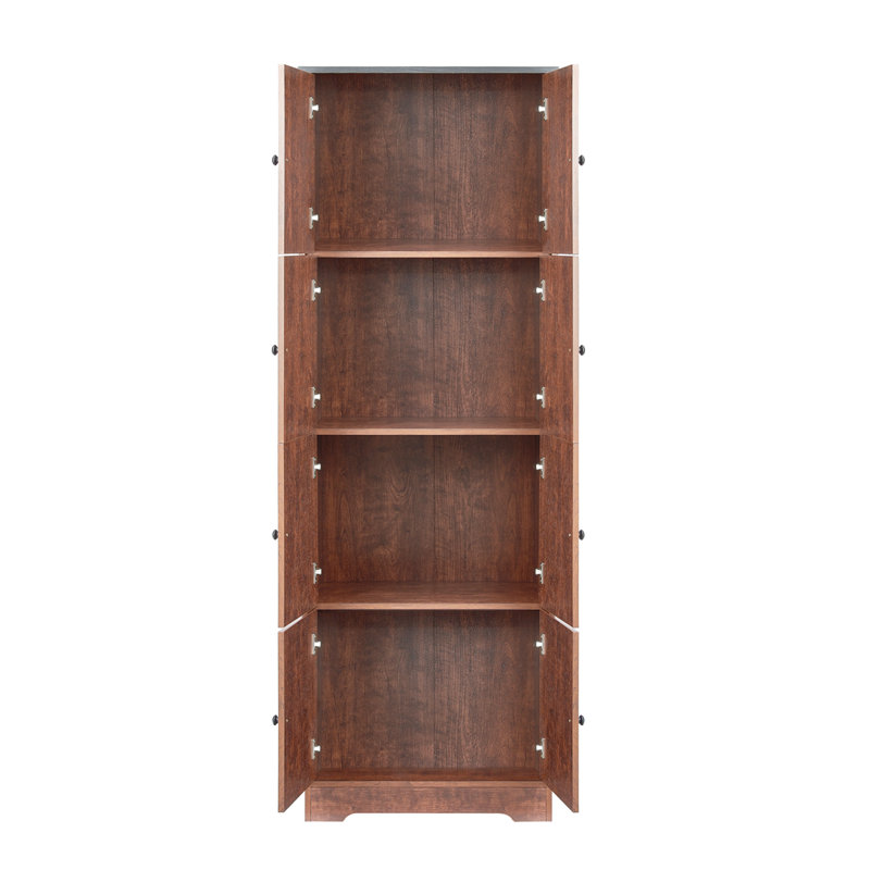 Armoire de rangement haute avec portes et 4 tablettes