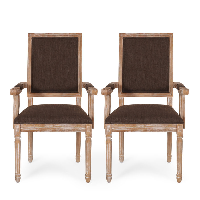 Ethynn 19.5'' H Upholstered Armchair, Natural Frame, 2, Beige