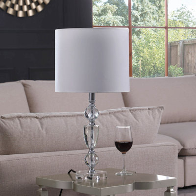 Lampe de table moderne en cristal taillé 23,5 po Cale