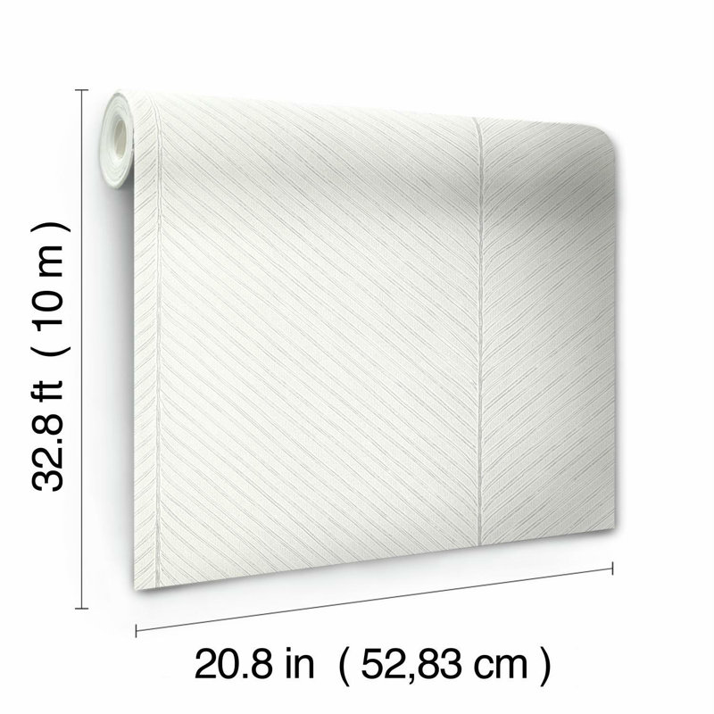 Papier peint Palm Palm, Blanc / argent