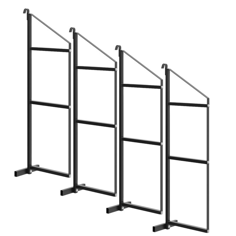 Support de rangement pour 4 pièces, système de rangement en acier robuste à 3 niveaux, thermolaqué noir, capacité de 1 100 lb pour le garage, l'entrepôt et les contenants