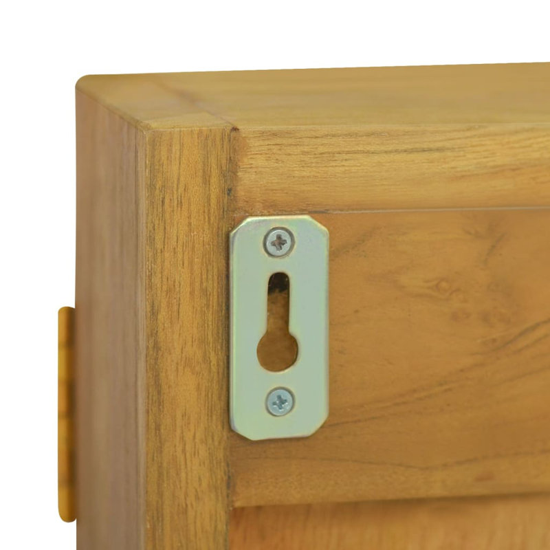Armoire à miroir en bois de teck massif 11,8 po x 3,9 po x 15,7 po