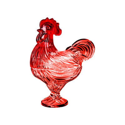Glass candy jar Colorful Glass Chicken-shaped Candy Jar Rooster Shaped Bowl With Lid Storage Jar Dried Fruit Container For Home And Living Room
