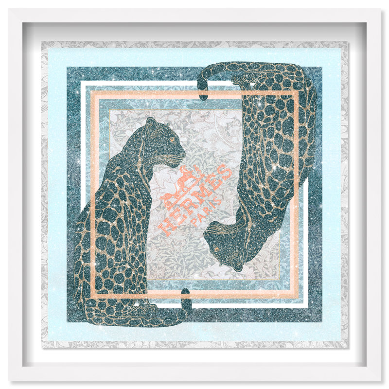 Dual Paris Cheetah Shadowbox Animals Print by Oliver Gal, Black Frame, 12 x 12, 25.5"H x 25.5"W, White Frame