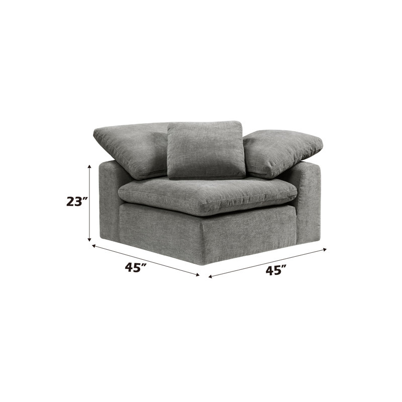 Canapé modulaire en lin avec repose-pieds Naveen