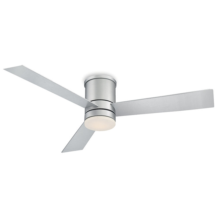 Axis 3 - Blade Outdoor Smart Flush Mount Ceiling Fan with Remote Control and LED Light Kit Included, Works With Alexa and iOS / Android App