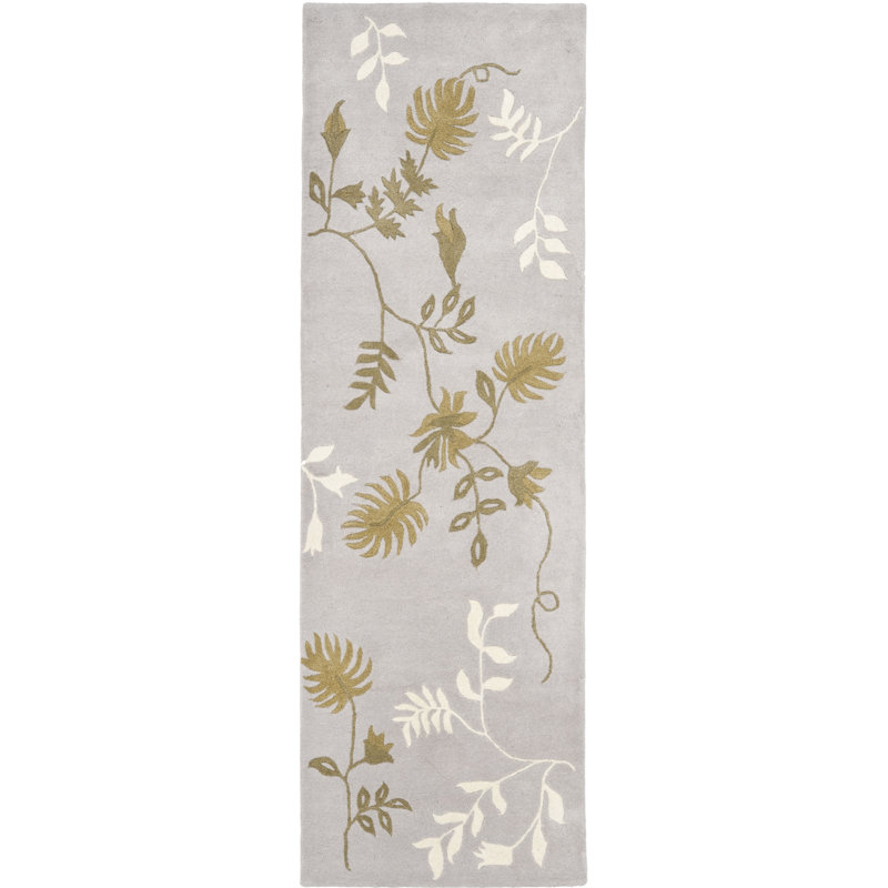 Candelo Soho Hand Tufted Wool And Viscose Floral Rug, Runner 2'6" x 8'