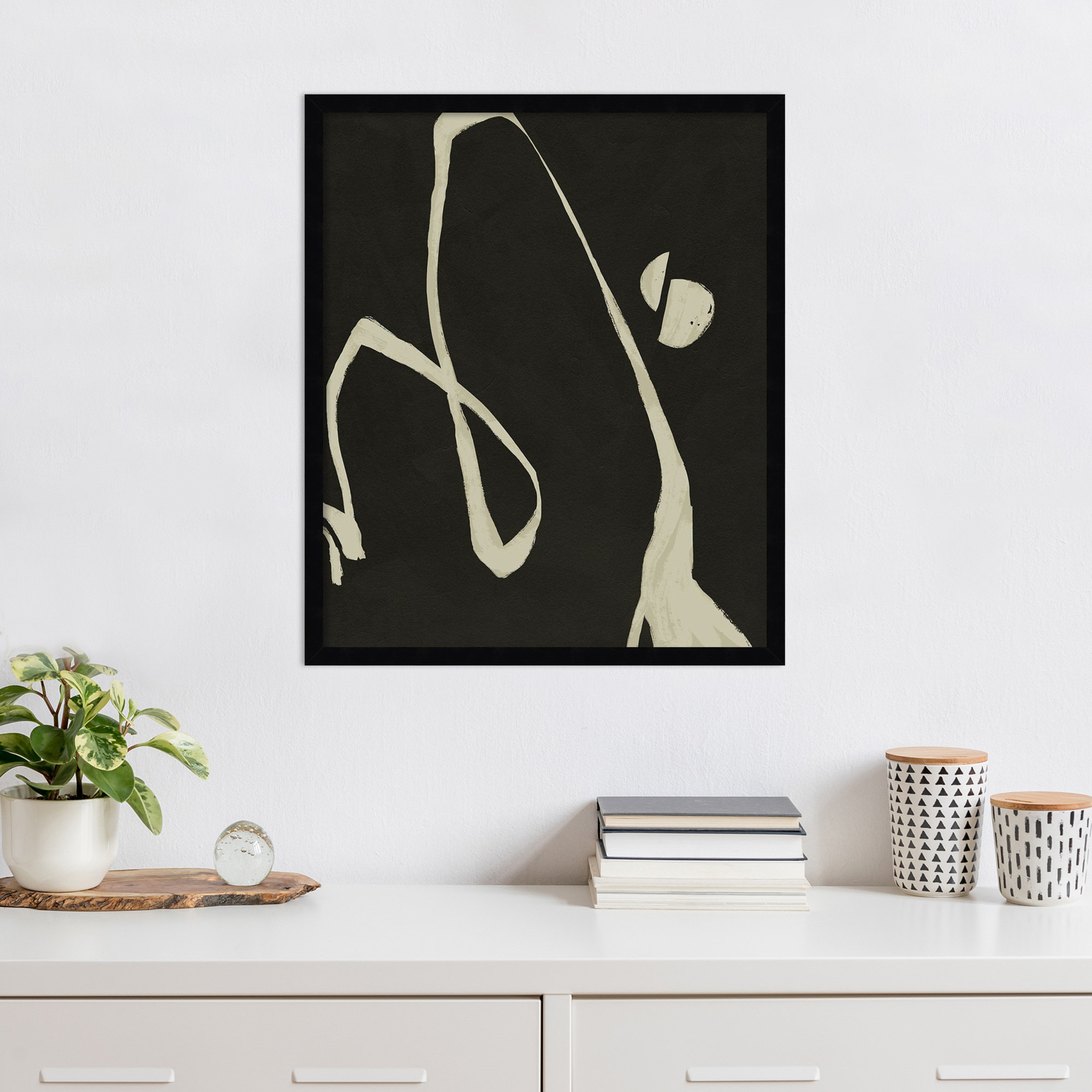 Neutral Spring II by Jacob Green, 25" H x 21" W x 1" D, Black