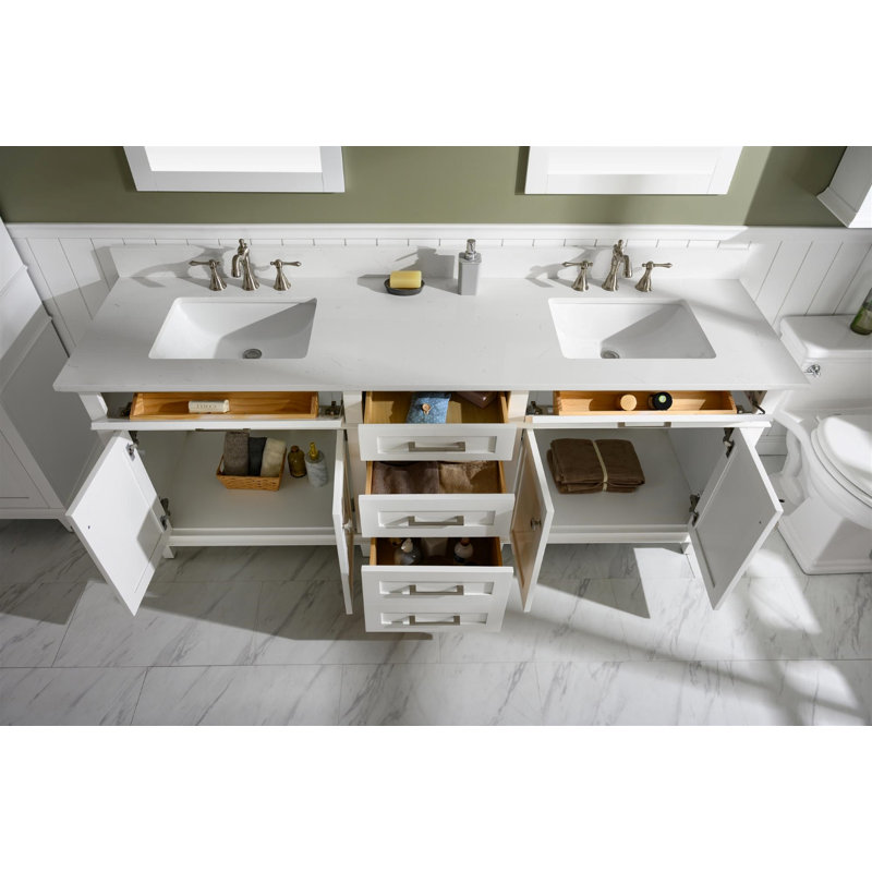 Ensemble de meuble-lavabo double 80 po Fadrique, Blanc
