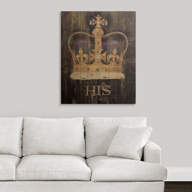 «His Majesty's Crown», reproduction d'art Yerkes, H 35 po x l 35 po x P 1,5 po, Toile