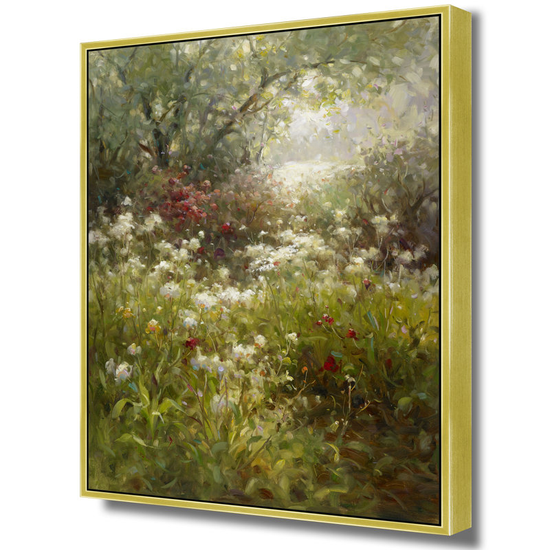 «Sunlit Meadow Gathering», H 42 po x l 32 po, Doré