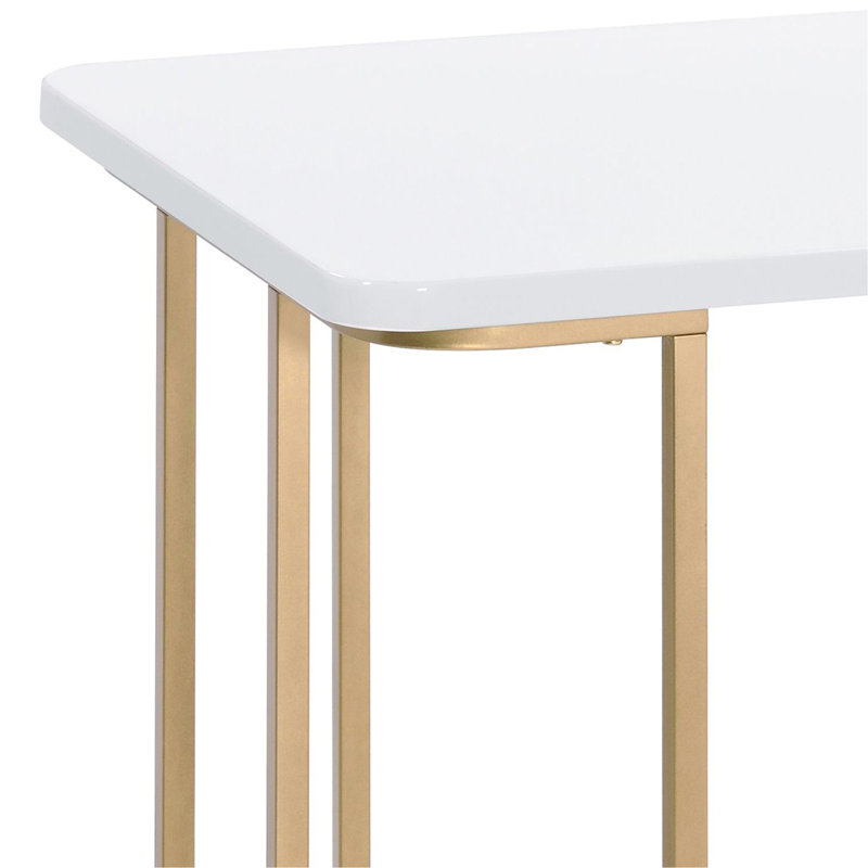 Bureau d'écriture blanc et doré