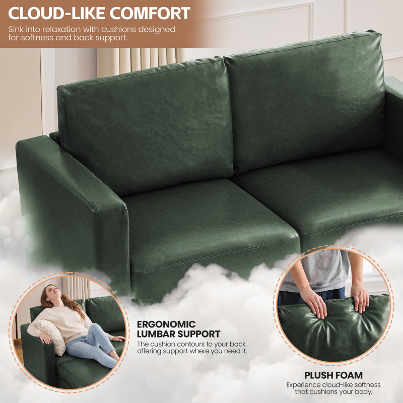 Canapé modulaire en similicuir - fauteuil d'appoint, causeuse et canapé à 3 places, 1 Seat, Green