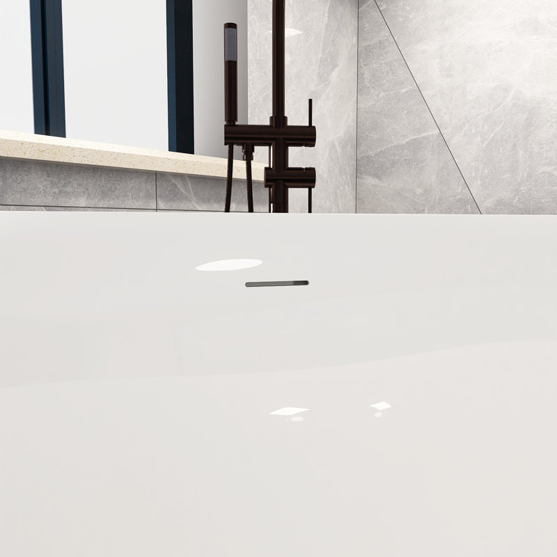 x Freestanding Soaking Acrylic Bathtub, Black&White