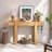 Rustic Minimalist Console Table With Hidden Drawer, Side Power Outlet,Wood Entryway Table For Entryways, Living Rooms And Home Offices-576807798