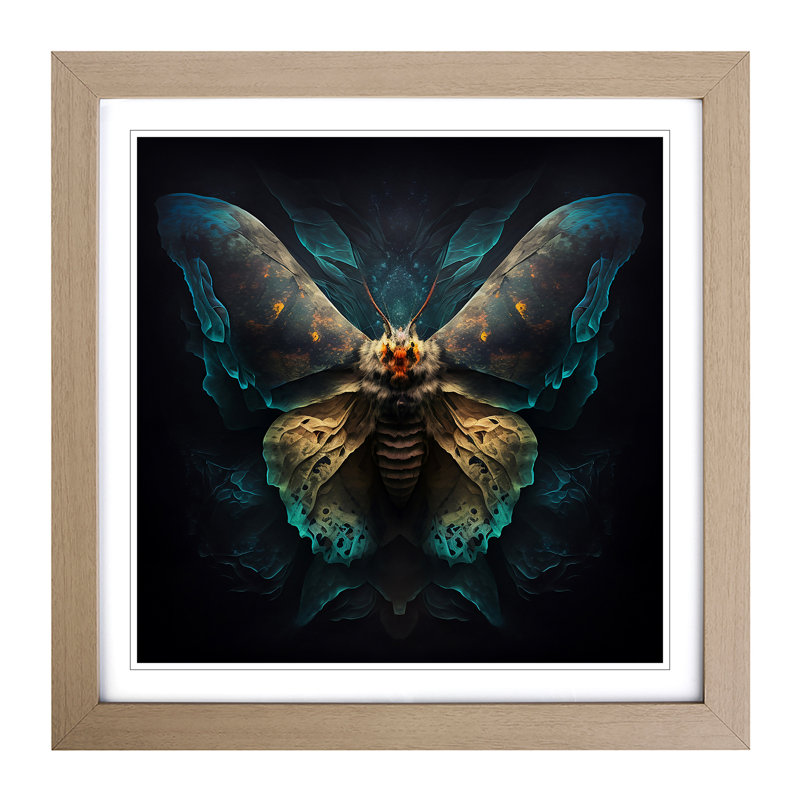 Moth Expressionism - Framed Print, Oak