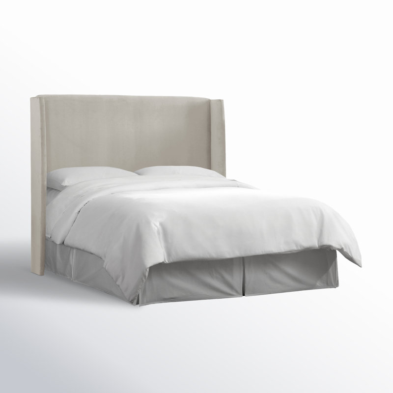 Tilly Upholstered Headboard, King, Bella Light Gray Performance Velvet