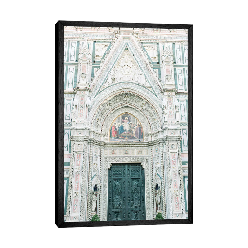 Duomo Cathedral Details, Florence, Italy 1 Piece Wall Art on Canvas, 66.04 cm H x 45.72 cm W, Black Framed