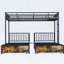 Triple lit superposé pour enfants, 3 lits superposés pour 3 personnes, lits superposés en métal, séparé en 3 lits simples, structure à réduction de bruit, NOIR