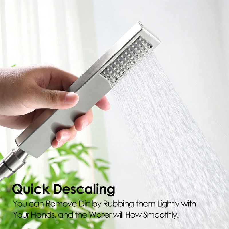 Robinet de douche cascade à haut débit, robinet de baignoire autoportant avec douche à main, Nickel brossé