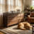 54" W Double Dresser with 6 Drawers,Modern Walnut Drawer Storage Organizer-1515934571