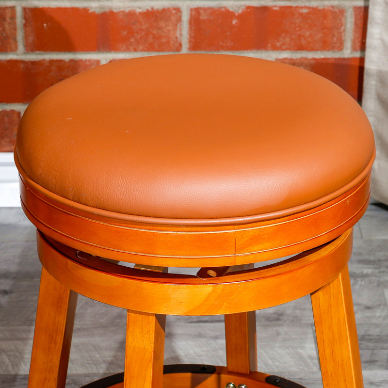 Tabouret 30 ", finition naturelle, assise en tissu