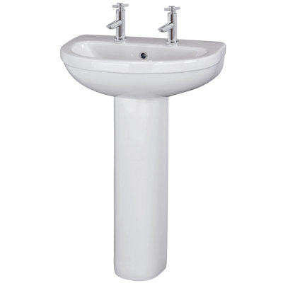 Nuie 5550mm L x 4430mm W White Vitreous China U-Shaped Sink with Overflow